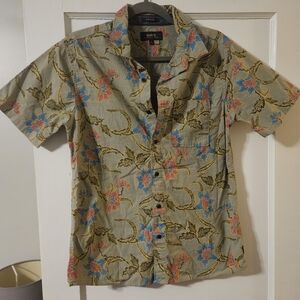 Roark Olive Floral Button Down Shirt
